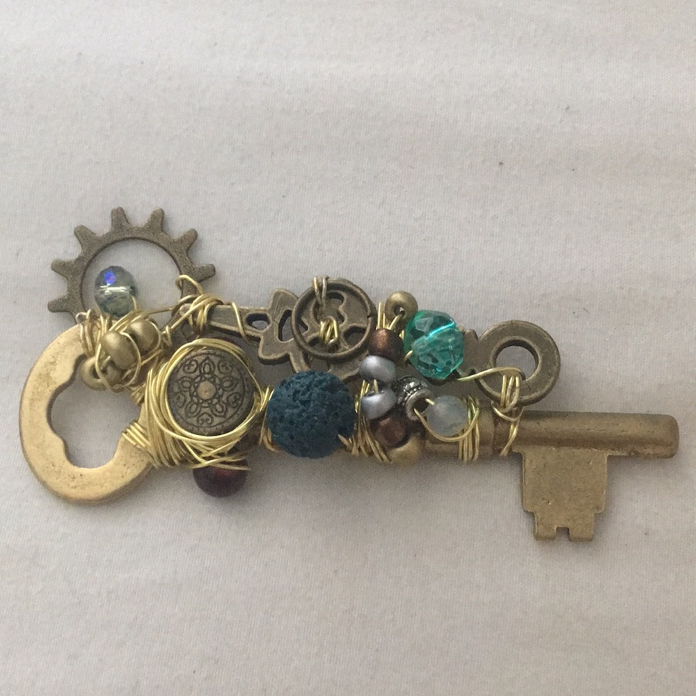 Skeleton Key Pendant, Handmade
